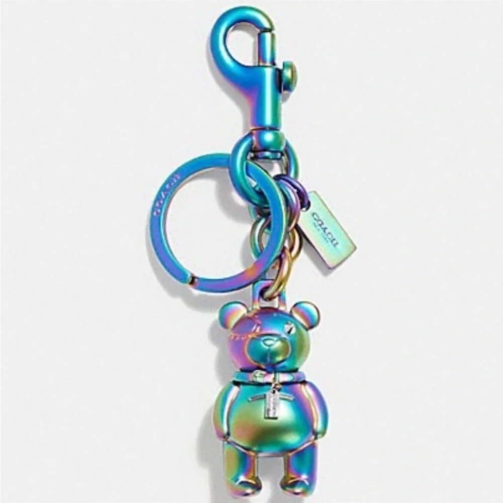 COACH HOLOGRAM TEDDY BEAR KEY FOB NWT